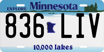 MN license plate 836LIV