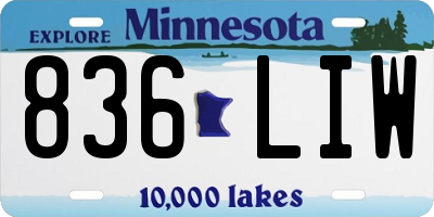 MN license plate 836LIW