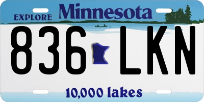 MN license plate 836LKN