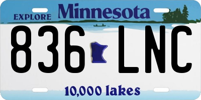 MN license plate 836LNC