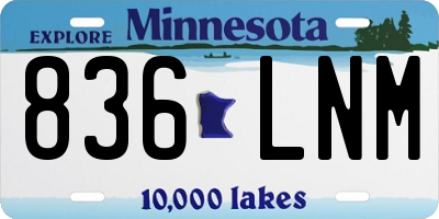 MN license plate 836LNM