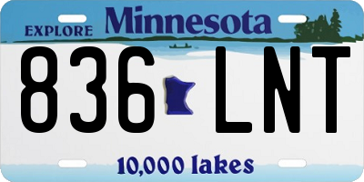 MN license plate 836LNT