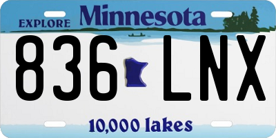 MN license plate 836LNX