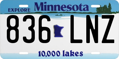 MN license plate 836LNZ