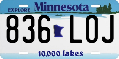 MN license plate 836LOJ