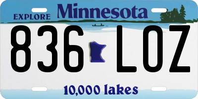 MN license plate 836LOZ