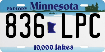 MN license plate 836LPC