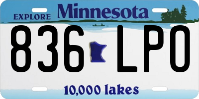 MN license plate 836LPO