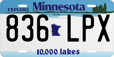MN license plate 836LPX