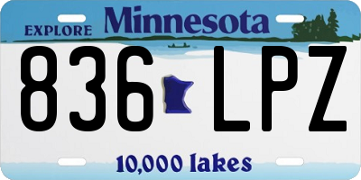 MN license plate 836LPZ