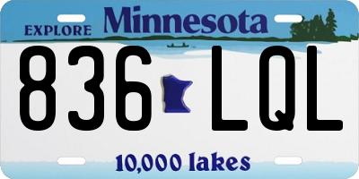 MN license plate 836LQL