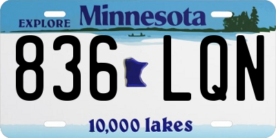 MN license plate 836LQN