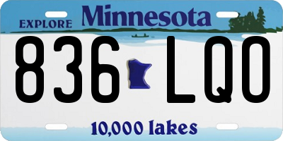 MN license plate 836LQO