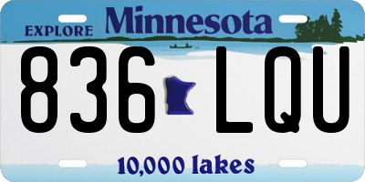 MN license plate 836LQU