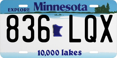 MN license plate 836LQX
