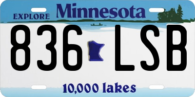 MN license plate 836LSB