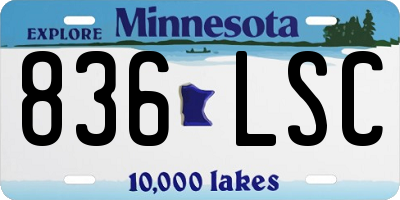 MN license plate 836LSC