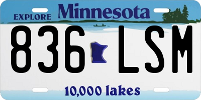 MN license plate 836LSM