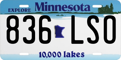 MN license plate 836LSO