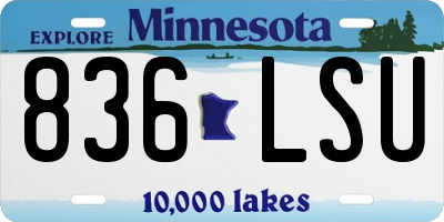 MN license plate 836LSU