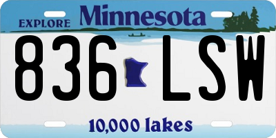 MN license plate 836LSW
