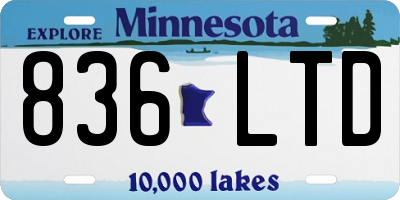 MN license plate 836LTD