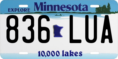 MN license plate 836LUA