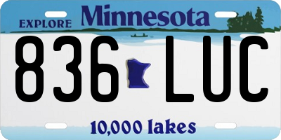 MN license plate 836LUC