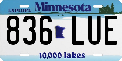 MN license plate 836LUE