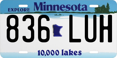 MN license plate 836LUH