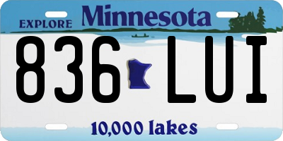 MN license plate 836LUI