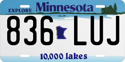 MN license plate 836LUJ