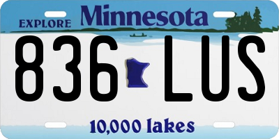 MN license plate 836LUS