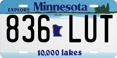 MN license plate 836LUT