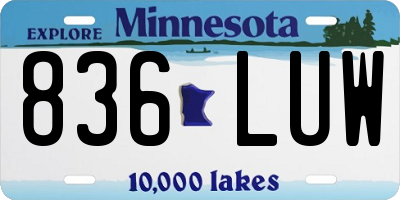 MN license plate 836LUW