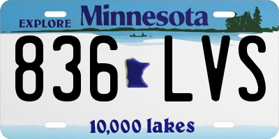 MN license plate 836LVS