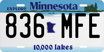 MN license plate 836MFE