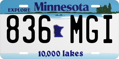 MN license plate 836MGI