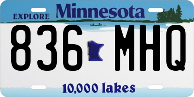 MN license plate 836MHQ