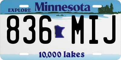 MN license plate 836MIJ