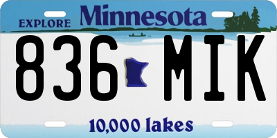 MN license plate 836MIK