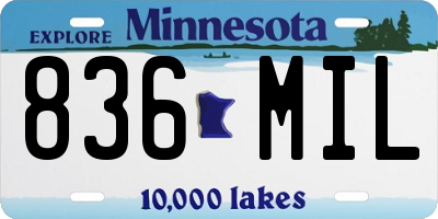 MN license plate 836MIL