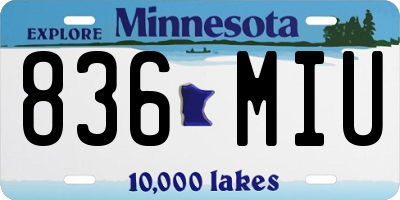 MN license plate 836MIU