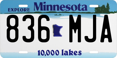 MN license plate 836MJA