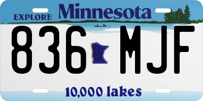 MN license plate 836MJF