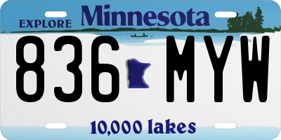 MN license plate 836MYW