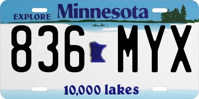 MN license plate 836MYX
