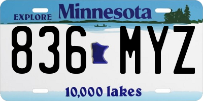MN license plate 836MYZ