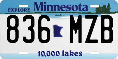 MN license plate 836MZB