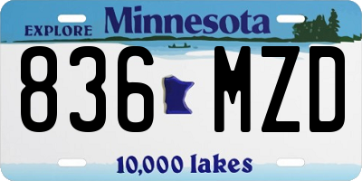 MN license plate 836MZD